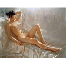 Pintura desnuda hermosa desnuda de la muchacha china